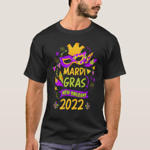 Camiseta Feliz Mardi Gras Máscara de Nueva Orleans Cuentas