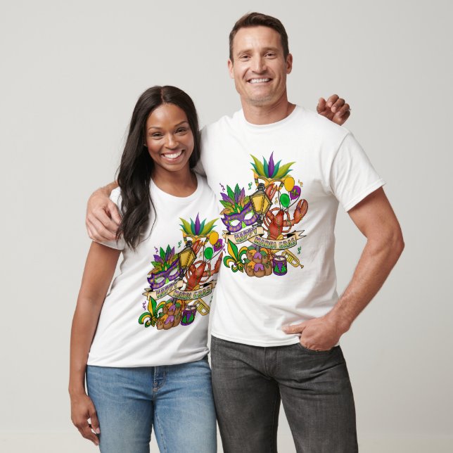Camiseta Feliz Mardi Gras T-Shirt (Unisexo)