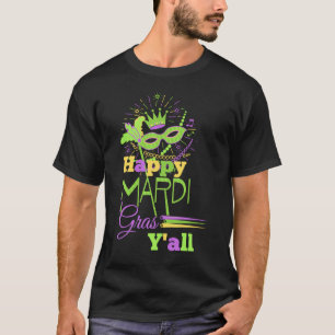 Camiseta Feliz Mardi Grass Y'all Gift Mujeres Hombres Niños