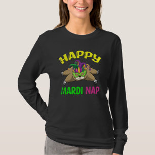 Camiseta Feliz Mardi Nap Lazy Sloth Mardi Gras para los niñ