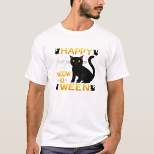 Camiseta Feliz Meow-O-Ween - Gatos negros