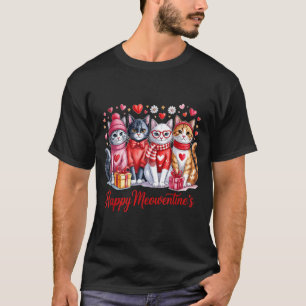 Camiseta Feliz Meowentines Cute San Valentín Amantes de Gat