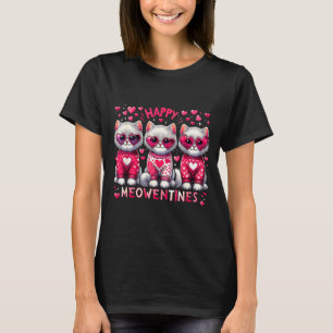 Camiseta Feliz Meowentines Gatitos Lindos de San Valentín A