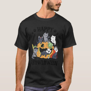 Camiseta Feliz Meowloween Gato Lindo Disfraz de Halloween G