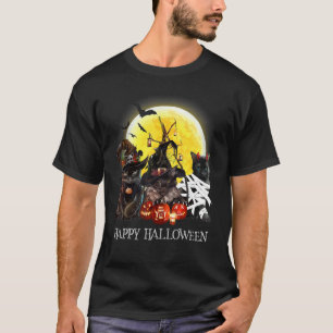 Camiseta Feliz Meowloween Mummy Black Cat Halloween