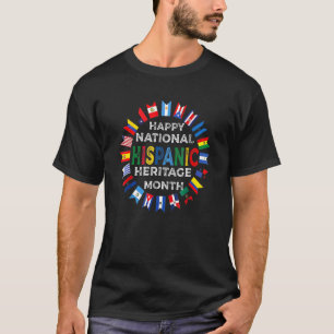 Camiseta Feliz mes de herencia nacional hispánica con probl