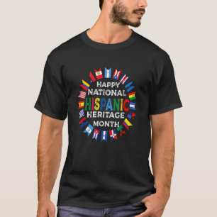 Camiseta Feliz mes de la herencia nacional hispánica con pr
