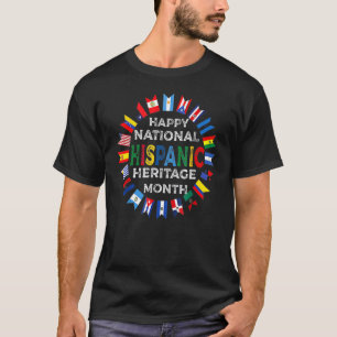 Camiseta Feliz mes de la herencia nacional hispánica con pr