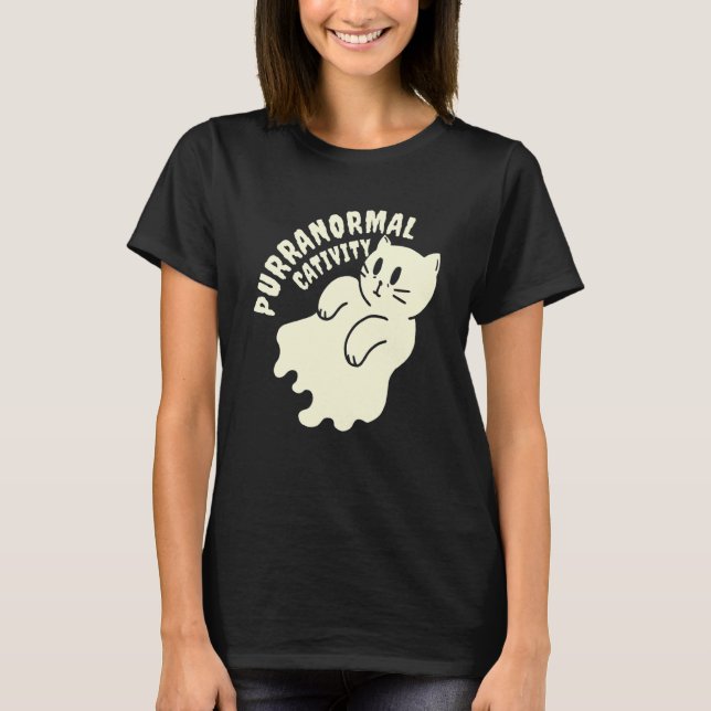 Camiseta Feliz Mew O Ween Gato Negro Para Halloween (Anverso)