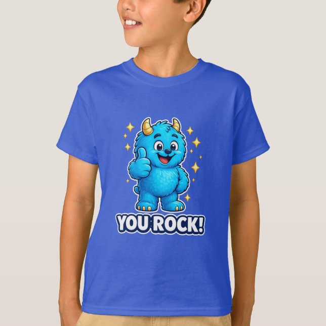 Camiseta Feliz Monstruo Azul Tú Mola Pulgar Arriba (Anverso)