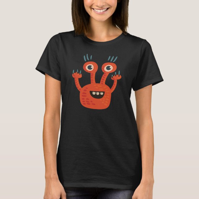 Camiseta Feliz Monstruo Con Ojos Grandes (Anverso)