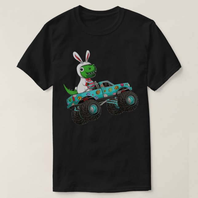 Camiseta Feliz Monstruo de Pascua Cos Conejo de Dinosaurios (Diseño del anverso)