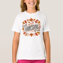 Camiseta Feliz Naranja de Acción de Gracias, caída amarilla
