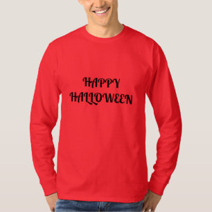 Camiseta Feliz Naranja negra de las mujeres de Halloween