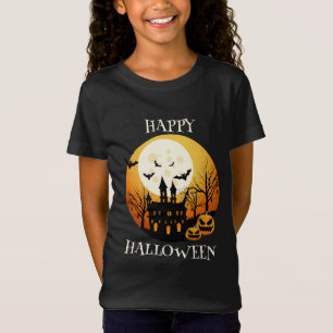 Camiseta Feliz Naranja negro de Halloween