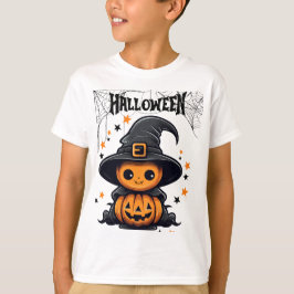Camiseta feliz Naranja negro de halloween