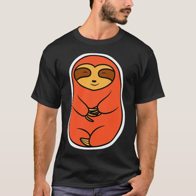Camiseta Feliz Naranja y acogedor Sloth Bear (Anverso)