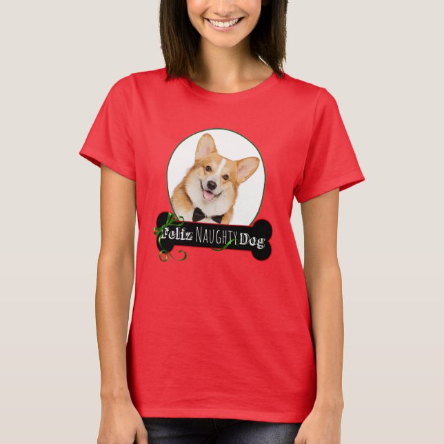 Camiseta Feliz Naughty Corgi (Anverso)