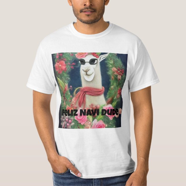 Camiseta Feliz Navi Dude, Funny Llama (Anverso)
