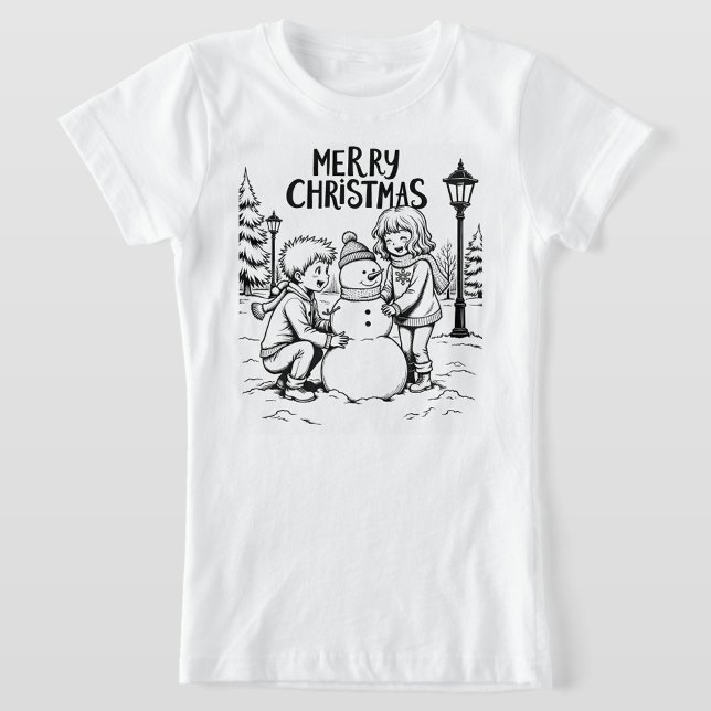 Camiseta Feliz Navidad  (Merry Christmas black and white T-Shirt.  )