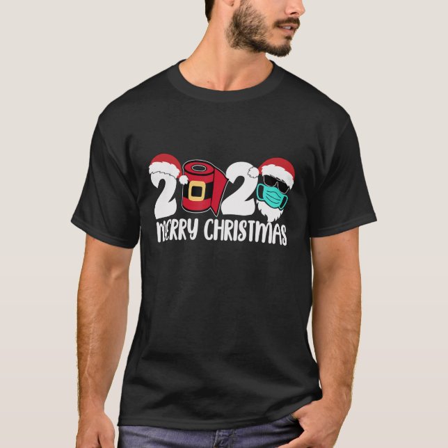 Camiseta Feliz Navidad 2020 Navidades de cuarentena Santa F (Anverso)