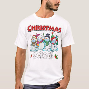 Camiseta Feliz Navidad 2020 Snowman en Mask Paj