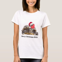 Camiseta Feliz Navidad 2020 Tortuga en máscara facial
