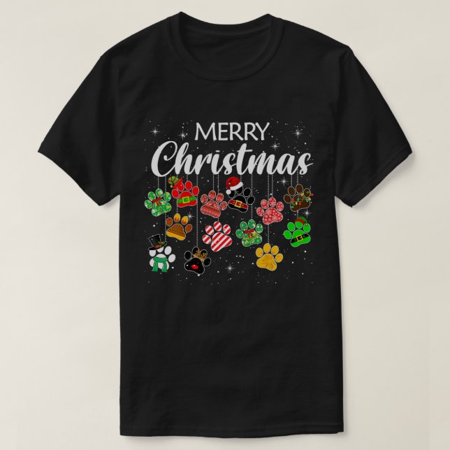 Camiseta Feliz Navidad 2021 Papel de perro Imprimir búfalo  (Diseño del anverso)