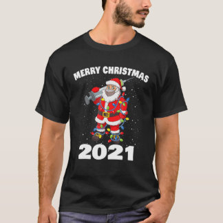 Camiseta Feliz Navidad 2021 Vacunado Santa En Árbol De Másc