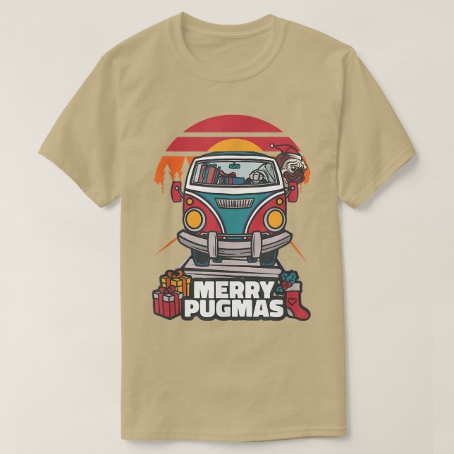 Camiseta Feliz Navidad 2022 Navidad Pug Ugly Santa Navidade (Diseño del anverso)