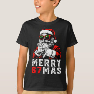 Camiseta Feliz Navidad 6 7 Meme Divertido Santa 67 Mano Xma