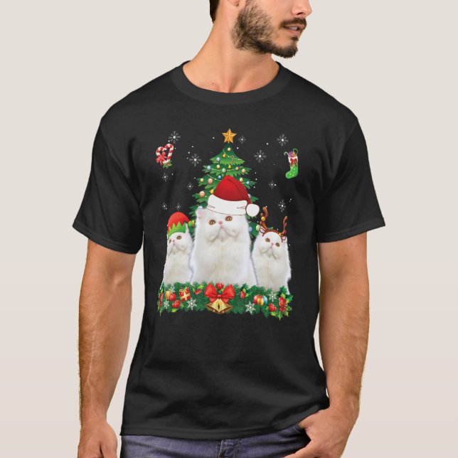 Camiseta Feliz Navidad a Cristo del gato de renos de Santa  (Anverso)