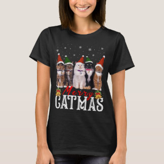 Camiseta Feliz Navidad a la familia de gatos de la familia