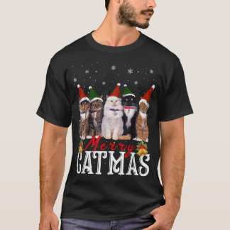 Camiseta Feliz Navidad a la familia de gatos de la familia