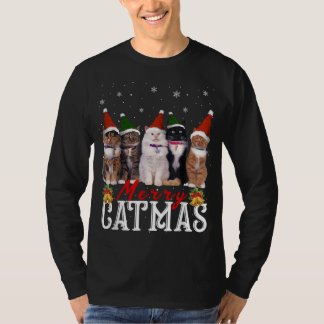 Camiseta Feliz Navidad a la familia de gatos de la familia