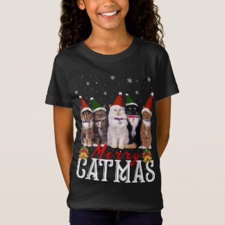 Camiseta Feliz Navidad a la familia de gatos de la familia