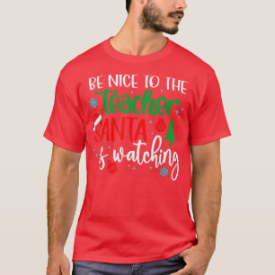 Camiseta Feliz Navidad A La Profesora Santa Es Wa