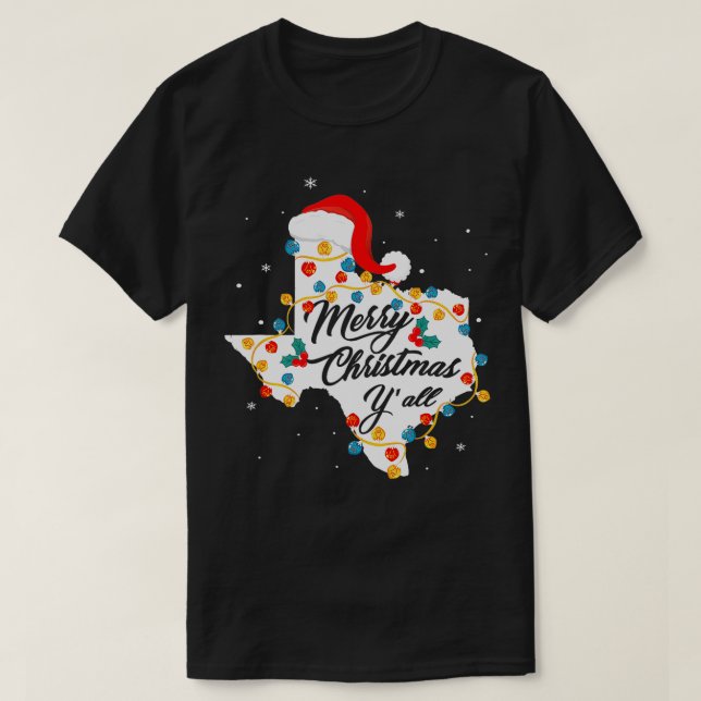 Camiseta Feliz Navidad a los hombres texanos de Texas (Diseño del anverso)