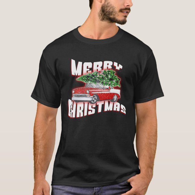 Camiseta Feliz Navidad a los Navidades clásicos de autos de (Anverso)