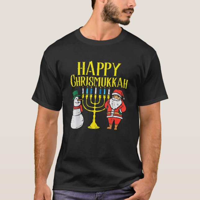 Camiseta Feliz Navidad a los Navidades Hanukkah Pajamas (Anverso)