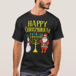 Camiseta Feliz Navidad a los Navidades Hanukkah Pajamas Cha<br><div class="desc">Feliz Navidades de Christmukkah Hanukkah Pajamas Chanukah PJs</div>