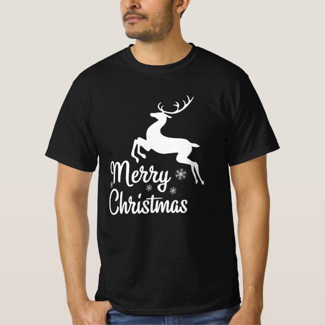 Camiseta Feliz Navidad a los renos navideños coincidiendo c (Anverso)