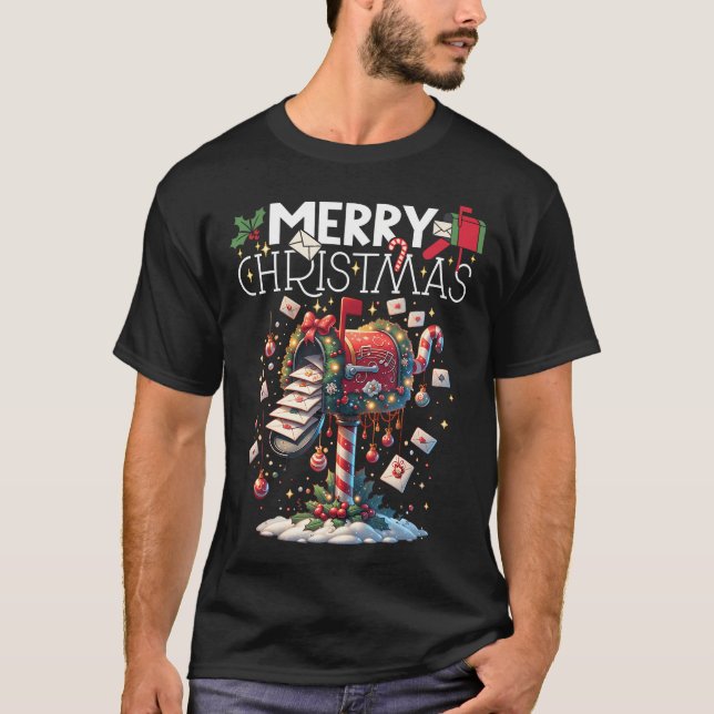 Camiseta Feliz Navidad a los trabajadores postales divertid (Anverso)