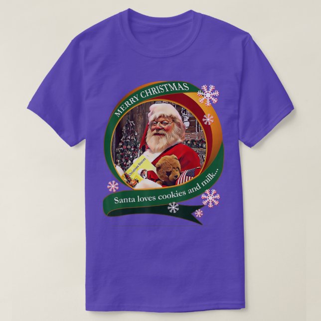 Camiseta Feliz Navidad a Papá Noel le encantan las galletas (Diseño del anverso)