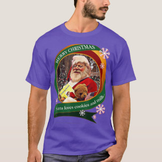 Camiseta Feliz Navidad a Papá Noel le encantan las galletas