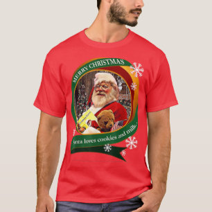 Camiseta Feliz Navidad a Papá Noel le encantan las galletas