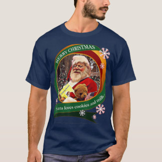 Camiseta Feliz Navidad a Papá Noel le encantan las galletas