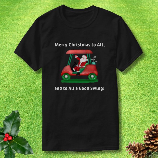 Camiseta Feliz Navidad a todos, carrito de golf de Santa Ma (Subido por el creador)