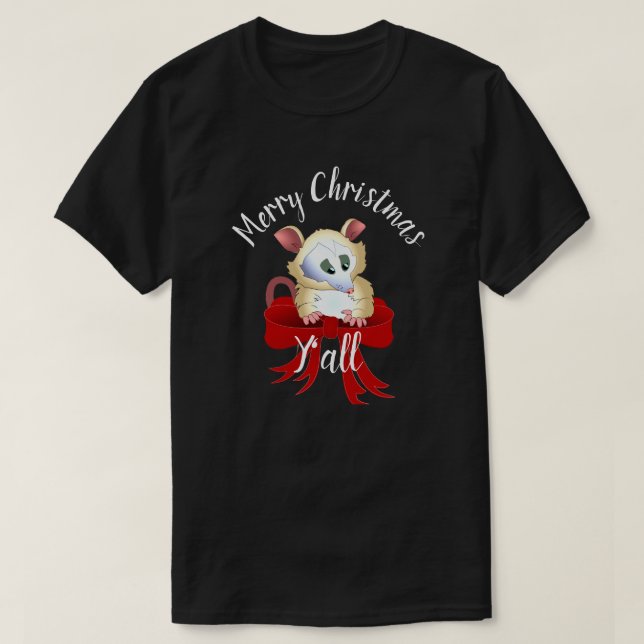 Camiseta Feliz Navidad a todos con zarigüeya  (Diseño del anverso)