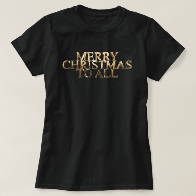 Camiseta Feliz Navidad A Todos Los Elegantes Faux Golden Te (Diseño del anverso)
